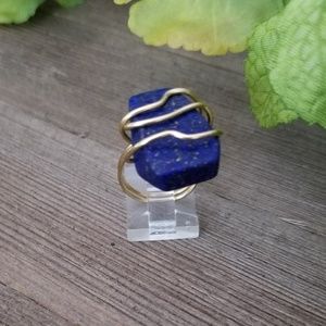 Lapis Lazuli gold ring, handcrafted